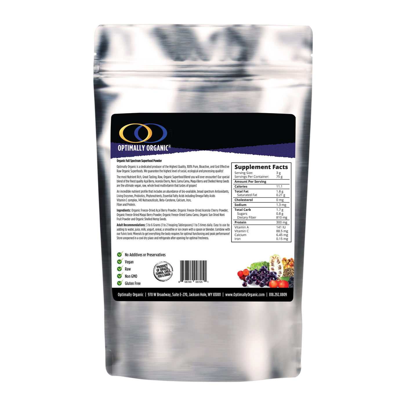 Full Spectrum Powder Organic Superfood Powder - Premium Vegan Protein & Vitamin Powder ...