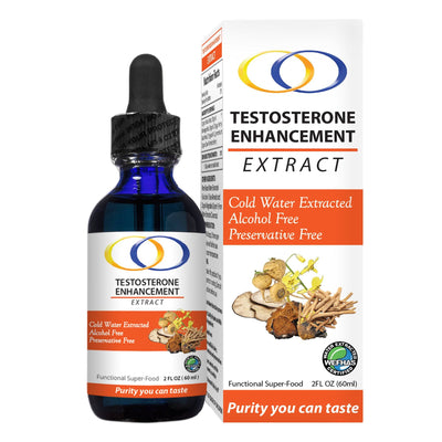 Testosterone Extract 2oz - Natural booster supplement with organic ingredients. Enhances energy, muscle mass, and libido with cold water extraction.