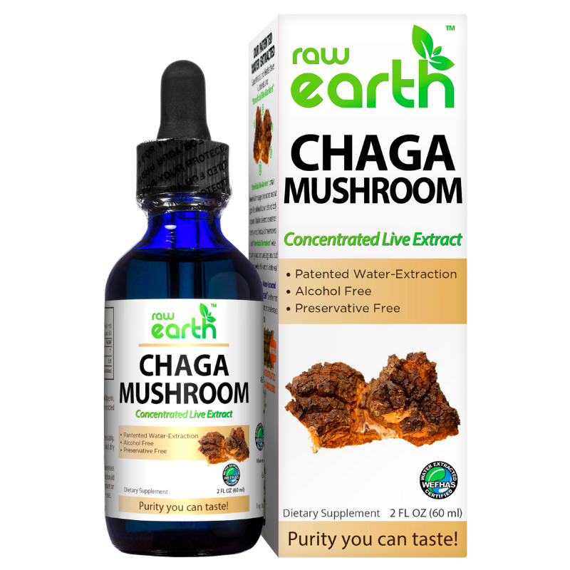 Raw Earth Chaga Mushroom Extract 2oz - Optimally Organic