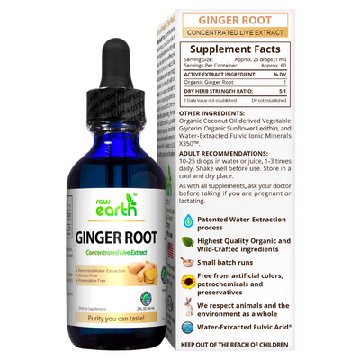 Raw Earth Ginger Root Extract 2oz - Optimally Organic